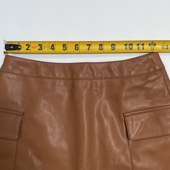 Forever 21 Vegan Leather Brown Mini Skirt - Picture 5 of 6